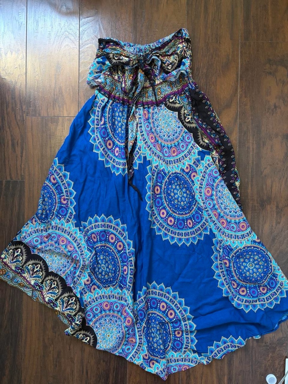 Blue Boho Medallion Print Dress
